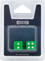 Набор кубиков STUFF-PRO d6 (зеленые) 12 мм 2 шт. (SPD82)