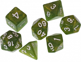 Набор кубиков для ролевых игр. Переливающиеся Зеленые (DA0038)