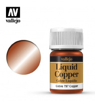 Краска металлик спиртовая Vallejo Liquid Copper - Copper (Alcohol Based) (70797) 35 мл