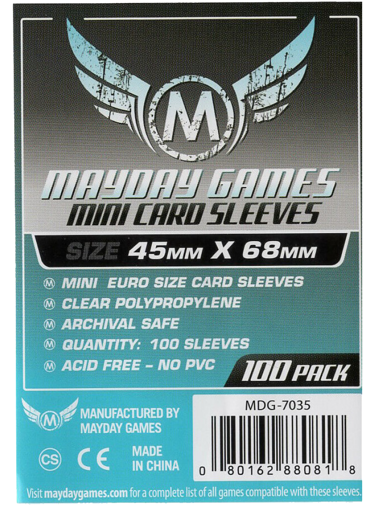 Протекторы MayDay Sleeves 100 шт. (45x68мм) (MDG-7035)