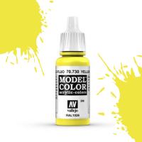Краска (флуоресцентная) для миниатюр Vallejo Model Color - Yellow Fluo (70730) 17 мл