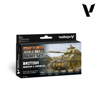 Набор красок Vallejo – WWII British Armour & Infantry (70204) 6 красок по 18 мл