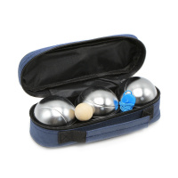 Спортивная игра Петанк, 3 серебряных шара (матовая поверхность)