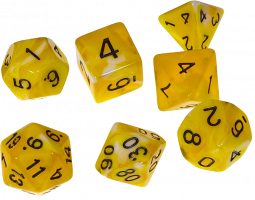 Набор кубиков для ролевых игр. Двухцветный Желто-Белый (DA0046)