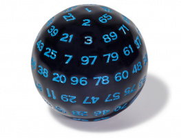 Кубик MTGTRADE D100 с синими цифрами