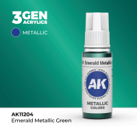 Краска металлик для миниатюр AK Metallic — Emerald Green (AK11204) 17 мл