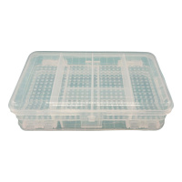 Прозрачный пластиковый ящик MANWAH двухсторонний (с 6+4 ячейки) 14.4х8.5х4.3 см (MW-BOX04)