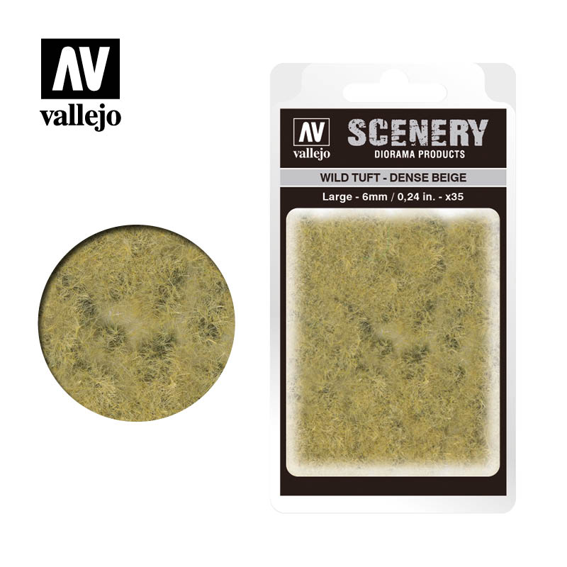 Модельная трава Vallejo Scenery: Wild Tuft - Dense Beige (SC412) 6 мм