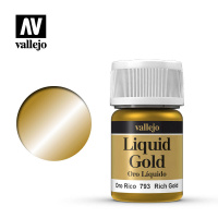 Краска металлик спиртовая Vallejo Liquid Gold - Rich Gold (Alcohol Based) (70793) 35 мл