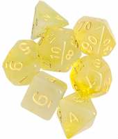 Набор кубиков для ролевых игр. Полупрозрачный Двухцветный Желто-Белый (DA0111)
