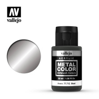 Краска металлик для аэрографа Vallejo Metal Color - Steel (77712) 32 мл