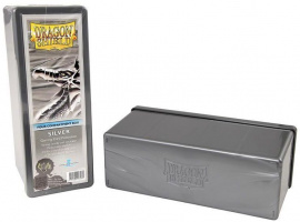 Пластиковая коробочка Dragon Shield с 4 секциями серебряная (AT-20308)