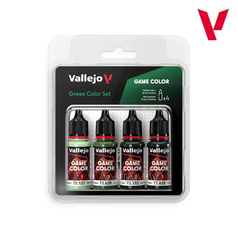 Набор красок Vallejo – Green Color Set (72384) 4 краски по 18 мл