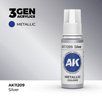 Краска металлик для миниатюр AK Metallic — Silver (AK11209) 17 мл