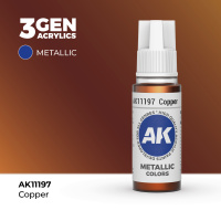 Краска металлик для миниатюр AK Metallic — Copper (AK11197) 17 мл