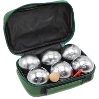 Спортивная игра "Петанк", 6 серебряных шаров (Матовая поверхность)