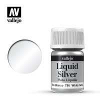Краска металлик спиртовая Vallejo Liquid Silver - White Gold (Alcohol Based) (70796) 35 мл