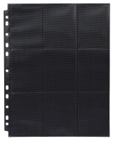 Лист двусторонний с кармашками 3х3 с боковой загрузкой - Card-Pro (черный)