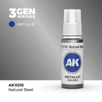 Краска металлик для миниатюр AK Metallic — Natural Steel (AK11210) 17 мл