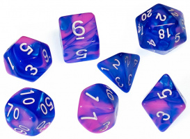 Набор кубиков для ролевых игр. Двухцветный Пурпурно-Синий Яркий (DA0054)