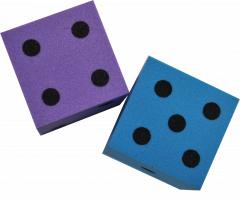 Набор мягких кубиков D6 (25 мм, 2 шт.) (фиолетовый/синий)
