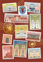 Открытка "Прывітанне з Мінска. Маркі" (105х150 мм.)