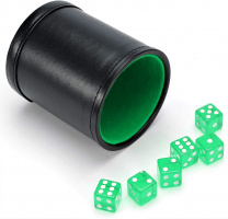Шейкер для кубиков Stuff-Pro кожаный с крышкой (зеленый)