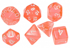 Набор кубиков для ролевых игр. Полупрозрачные Оранжевые (DA0026)