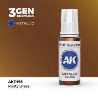 Краска металлик для миниатюр AK Metallic — Rusty Brass (AK11195) 17 мл