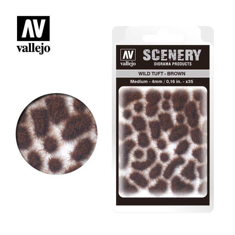 Модельная трава Vallejo Scenery: Wild Tuft - Brown (SC411) 4 мм