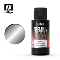 Краска металлик Vallejo Premium Color - Metallic Black (62053) 60 мл