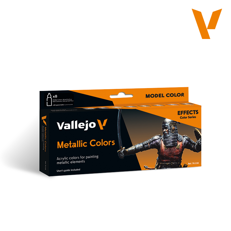 Набор красок Vallejo - Metallic Colors (70118) 8 красок по 18 мл