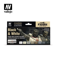Набор красок Vallejo - Black & White (70151) 8 красок по 17 мл