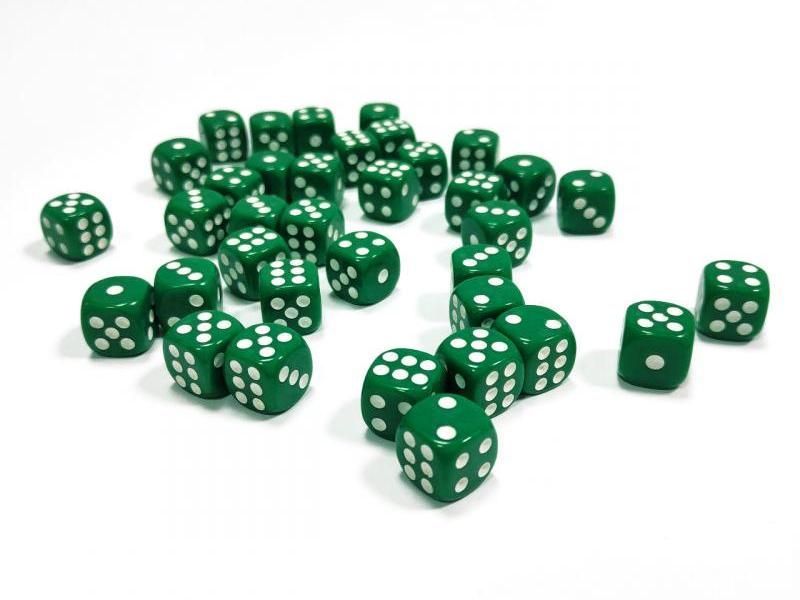 Набор кубиков D6. Зеленые (SPD14)