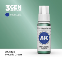 Краска металлик для миниатюр AK Metallic — Green (AK11205) 17 мл