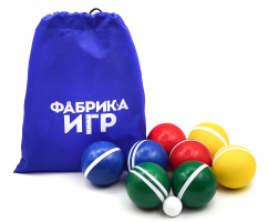 Спортивная игра "Петанк", 8 деревянных шаров (по 2 шара: красного, жёлтого, синего и зелёного цвета)