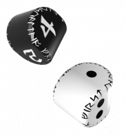 D2&D4 Runic Dice: 1x White&black D2 + 1x Black&white D4 (24ERU02)