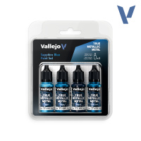 Набор красок Vallejo True Metallic – Sapphire Blue (77256) 4 краски по 18 мл